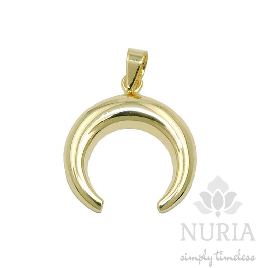 Crescent moon, new begginings solid 9K gold pendant