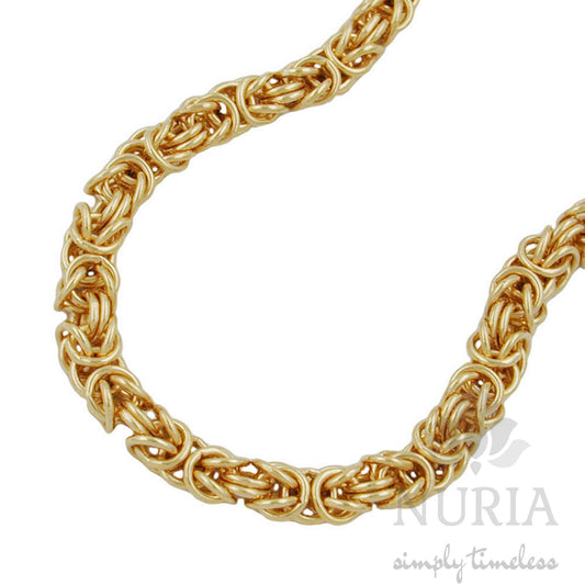 Byzantine gold chain necklace 5mm thick , lavish and extravagant gold-plated  necklace 55cm/21.7 in in lenght